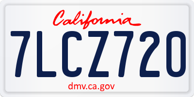 CA license plate 7LCZ720