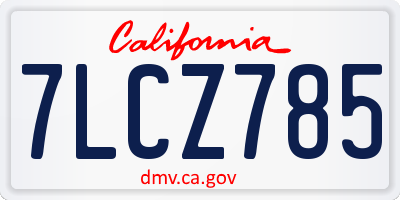 CA license plate 7LCZ785