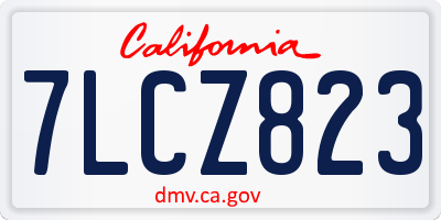 CA license plate 7LCZ823