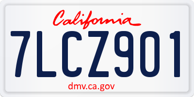 CA license plate 7LCZ901