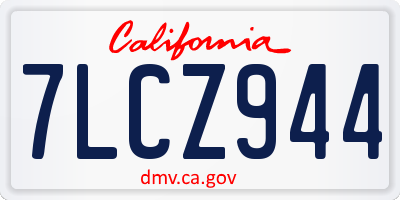 CA license plate 7LCZ944