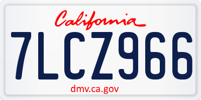 CA license plate 7LCZ966