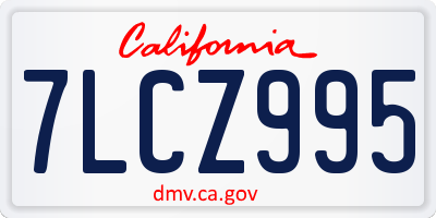 CA license plate 7LCZ995