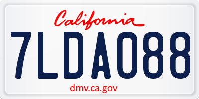CA license plate 7LDA088