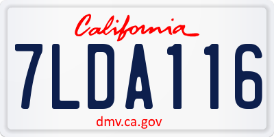 CA license plate 7LDA116