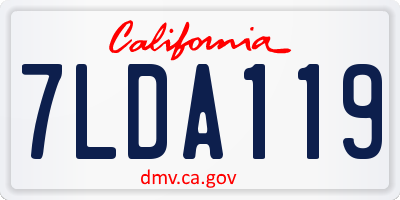 CA license plate 7LDA119