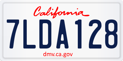CA license plate 7LDA128