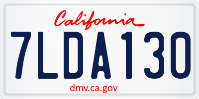 CA license plate 7LDA130