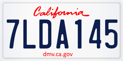 CA license plate 7LDA145