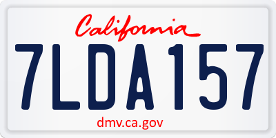 CA license plate 7LDA157