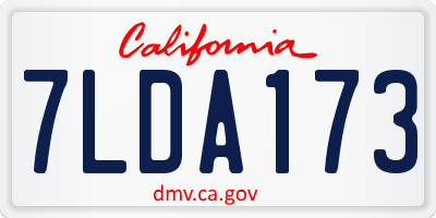 CA license plate 7LDA173