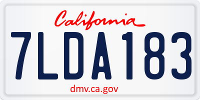 CA license plate 7LDA183