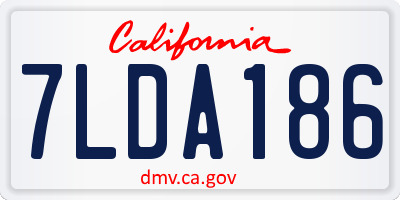 CA license plate 7LDA186