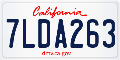 CA license plate 7LDA263