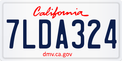 CA license plate 7LDA324