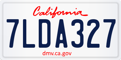 CA license plate 7LDA327