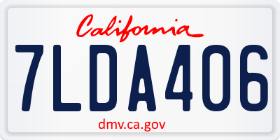 CA license plate 7LDA406