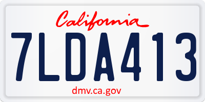 CA license plate 7LDA413