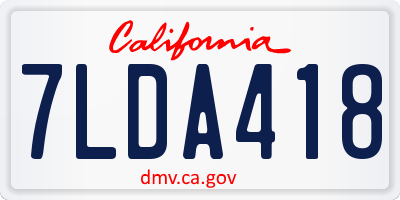 CA license plate 7LDA418