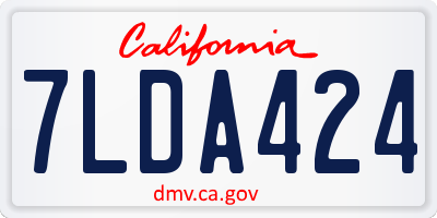CA license plate 7LDA424