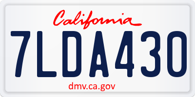 CA license plate 7LDA430