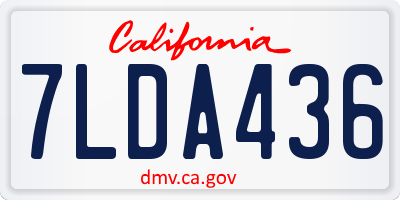 CA license plate 7LDA436