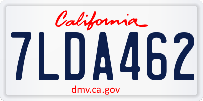 CA license plate 7LDA462