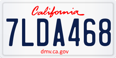 CA license plate 7LDA468