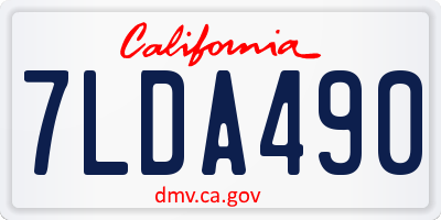 CA license plate 7LDA490