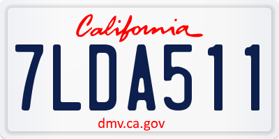 CA license plate 7LDA511