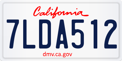 CA license plate 7LDA512
