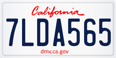CA license plate 7LDA565