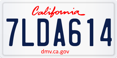 CA license plate 7LDA614