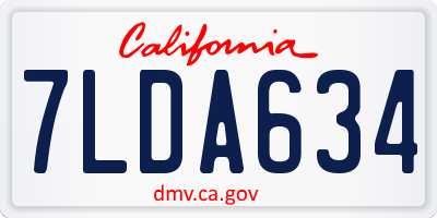 CA license plate 7LDA634