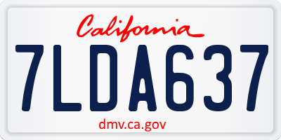 CA license plate 7LDA637