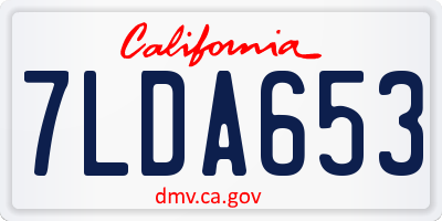 CA license plate 7LDA653