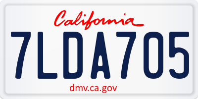 CA license plate 7LDA705