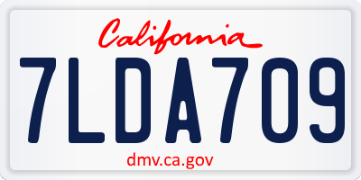CA license plate 7LDA709