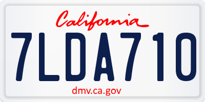 CA license plate 7LDA710