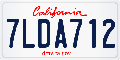 CA license plate 7LDA712
