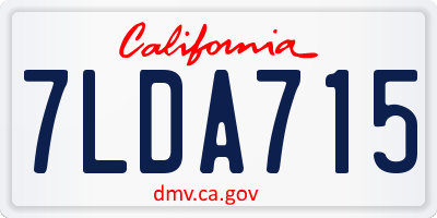 CA license plate 7LDA715