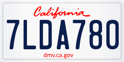CA license plate 7LDA780
