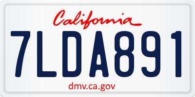 CA license plate 7LDA891