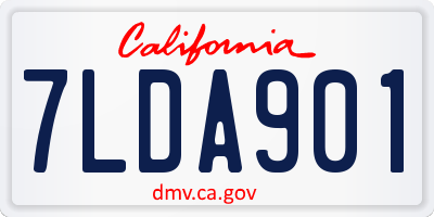 CA license plate 7LDA901