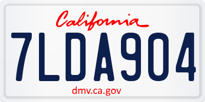 CA license plate 7LDA904