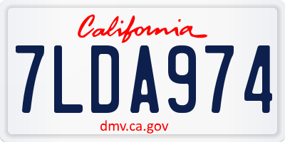 CA license plate 7LDA974