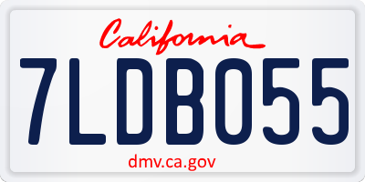 CA license plate 7LDB055