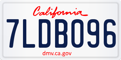 CA license plate 7LDB096