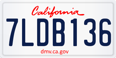 CA license plate 7LDB136