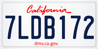 CA license plate 7LDB172